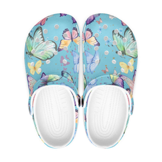 Adult Clogs - Butterfly - Light Blue